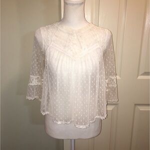 Free People Semi-Cropped Lace Top